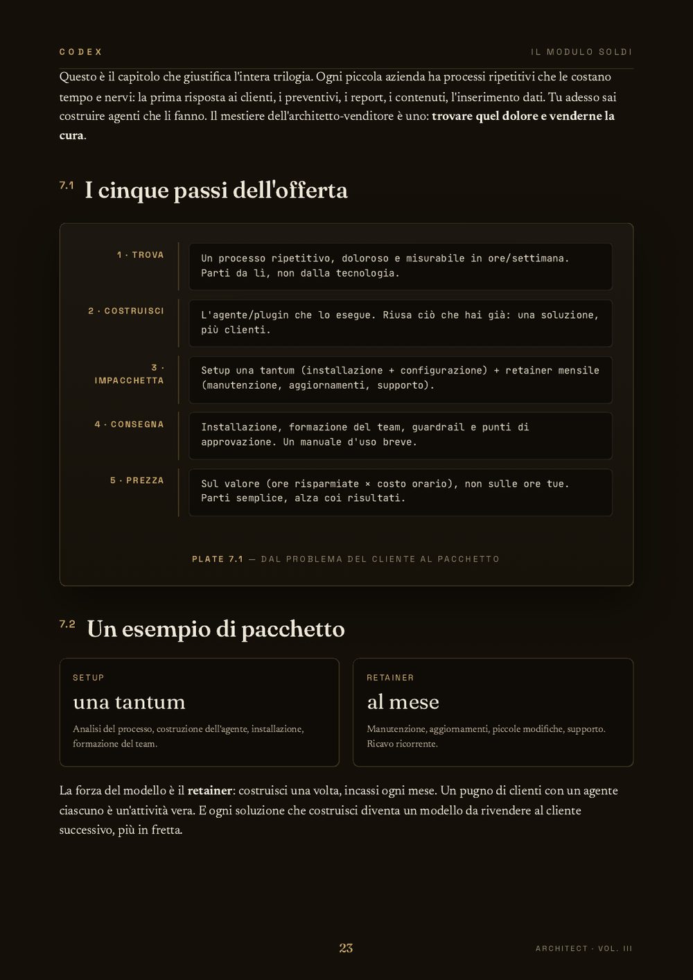 Pagina interna: il modulo soldi